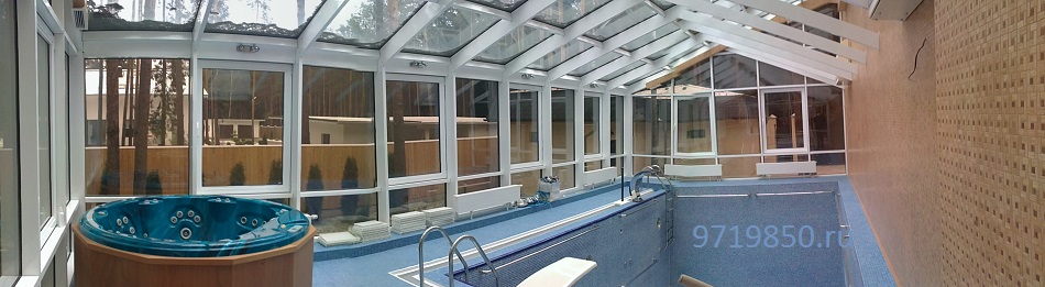 Приточно-вытяжная вентиляция бассейнов с большой площадью остекления, бассейн имеет стеклянную крышу